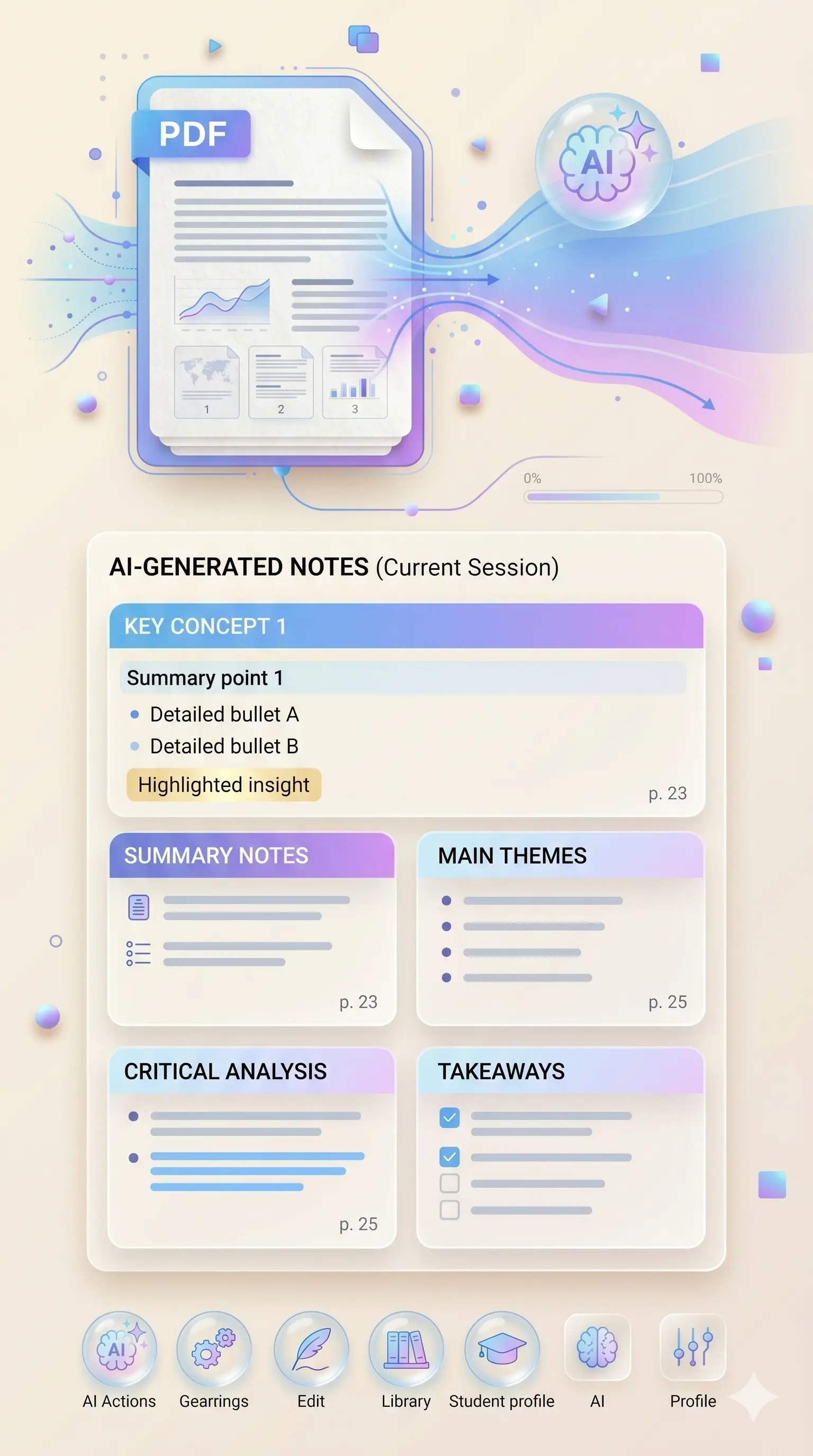AI notes maker from PDF key features
